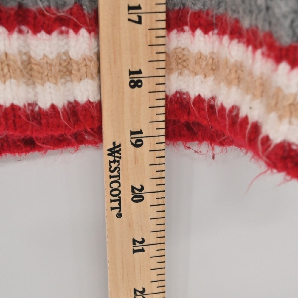 American Eagle Varsity Full Zip Sweater Womens Size XS Gray Red Cotton Y2K Knit - Picture 4 of 14